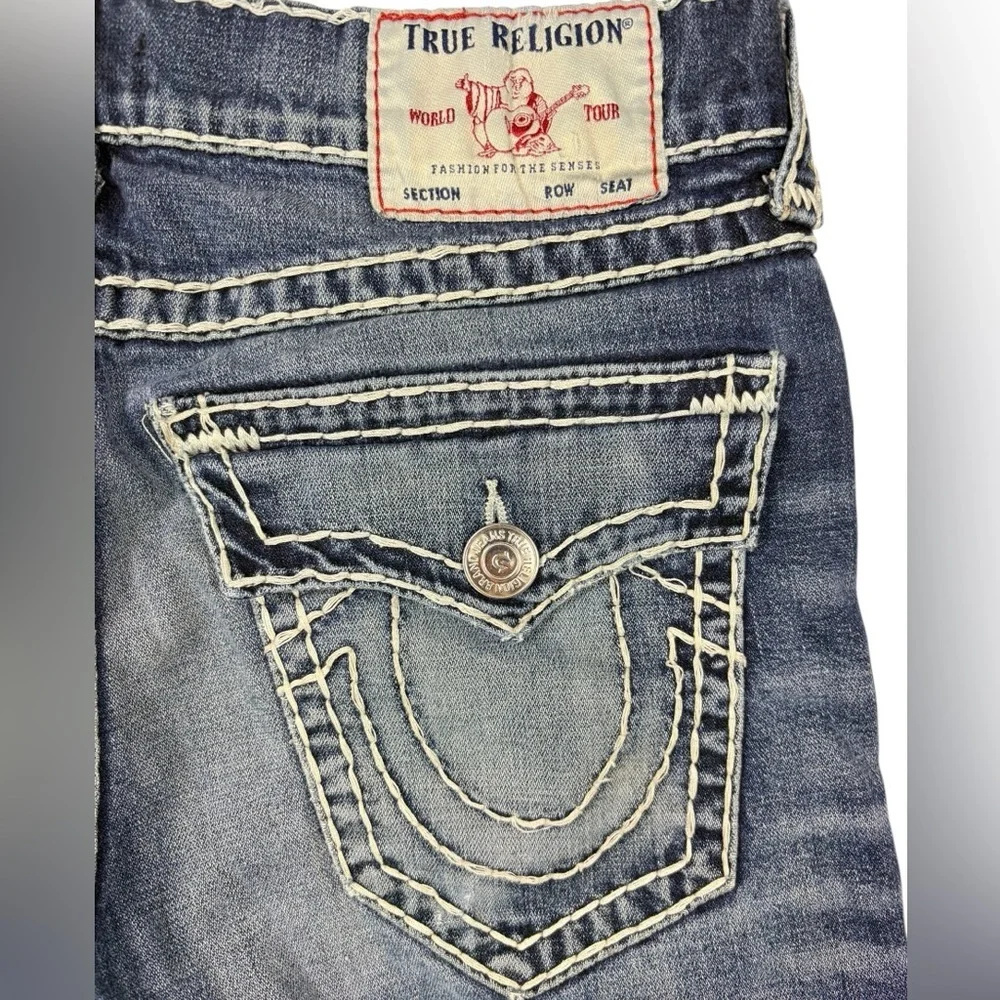 True Religion Men's Ricky Relaxed Straight Subtle Distressed Jeans -| Size 34